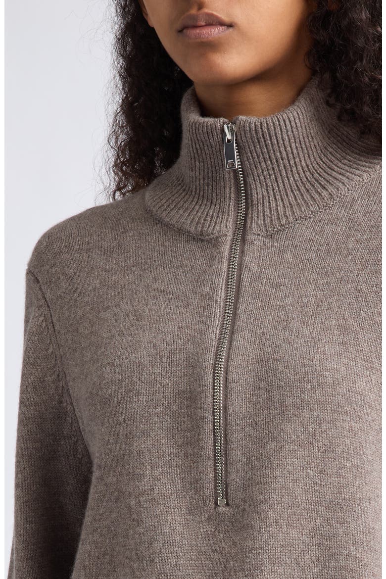 Saffron Wool & Cashmere Half Zip Sweater, Alternate, color, DARK NEUTRAL