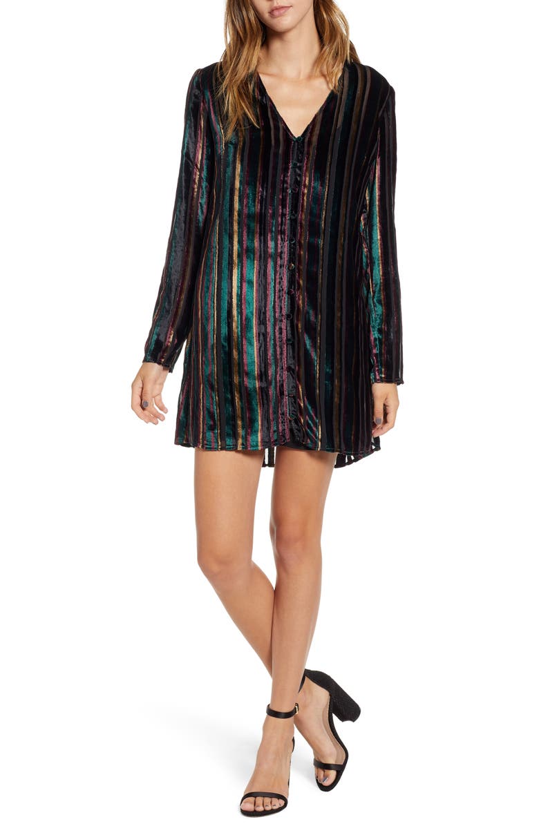 Leith Long Sleeve Button Front Dress, Main, color,