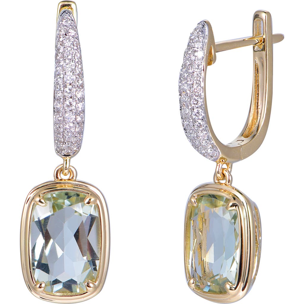 Kahn High Jewelry Green Amethyst Earrings With Diamonds In Green