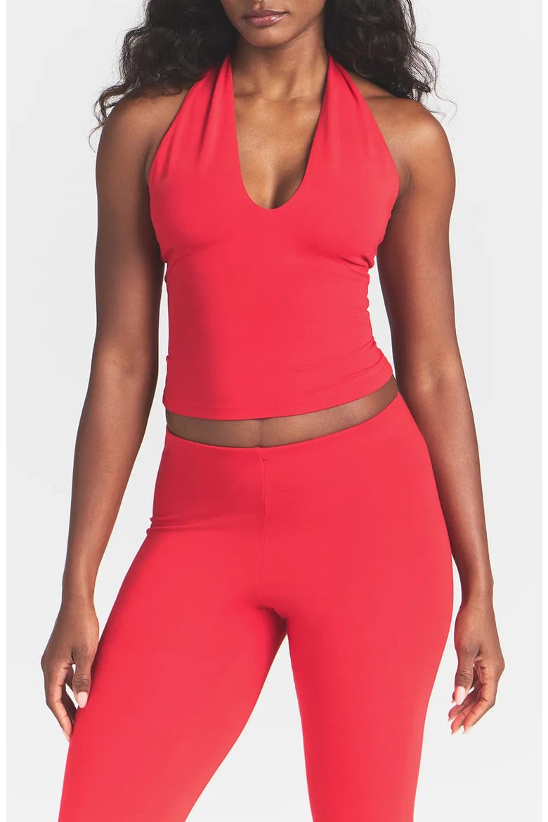 Smooth Layers Halter Top, Main, color, CARMINE
