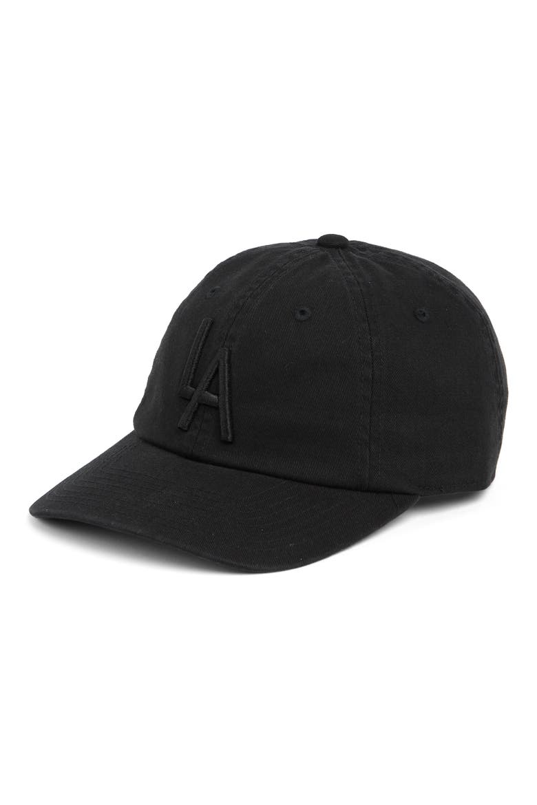 Los Angeles Embroidered Tonal Ballpark Hat, Main, color, BLACK