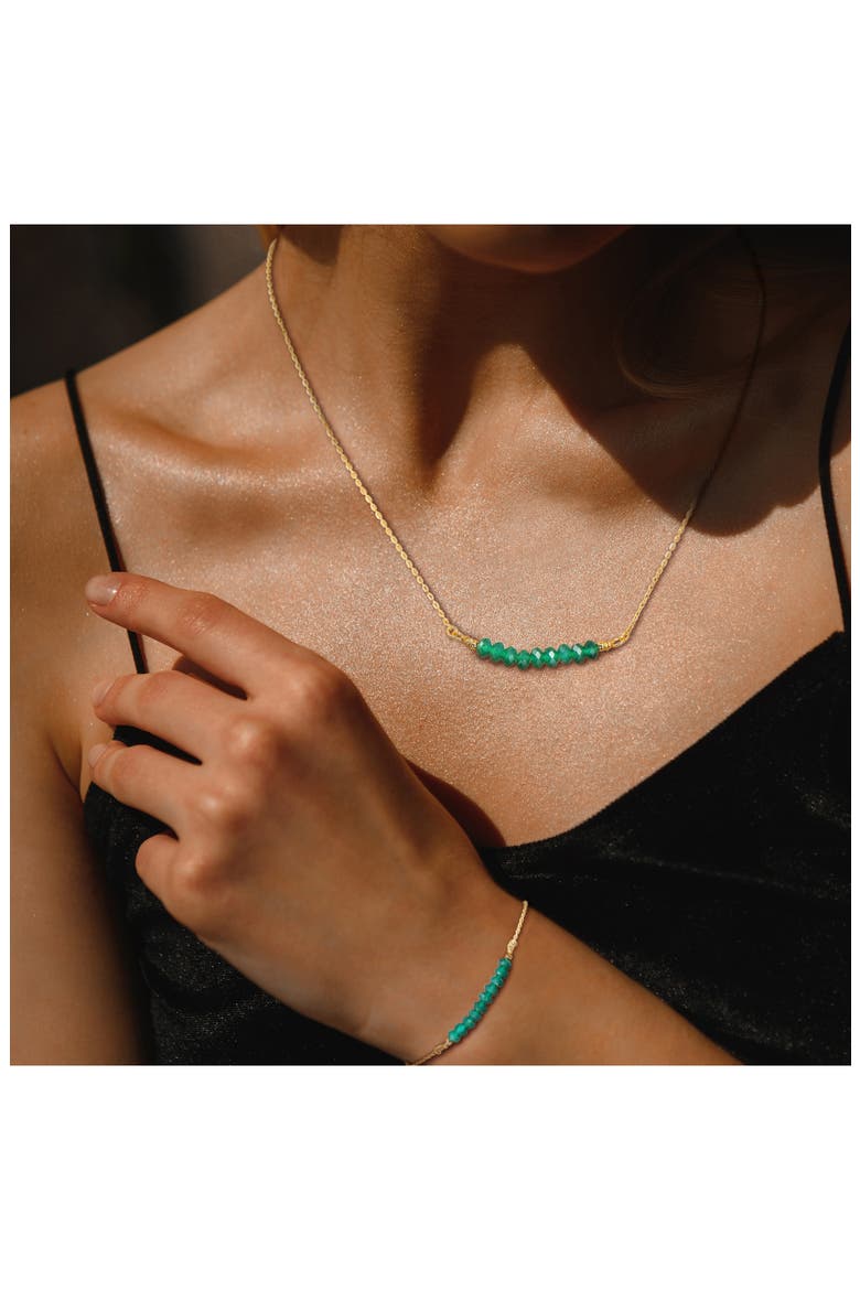 Green Onyx Beaded Necklace & Bracelet Set, Alternate, color, GREEN