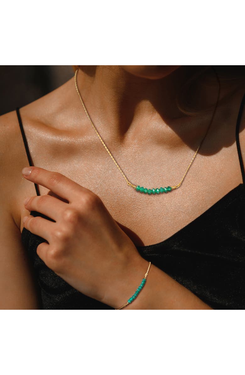 DELMAR Green Onyx Beaded Necklace & Bracelet Set, Alternate, color, Green