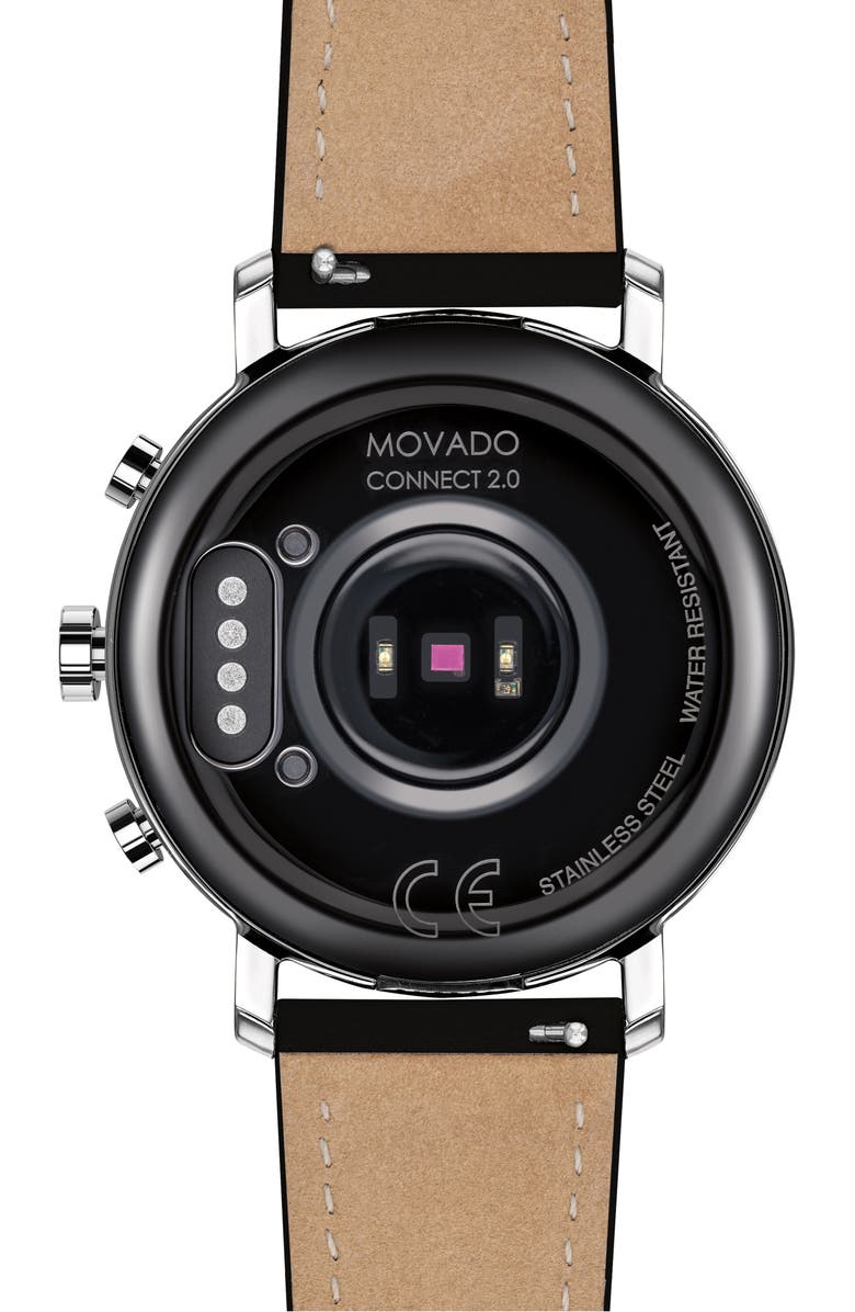 Movado Bold Connect 2.0 Leather Strap Smart Watch, 40mm, Alternate, color, 