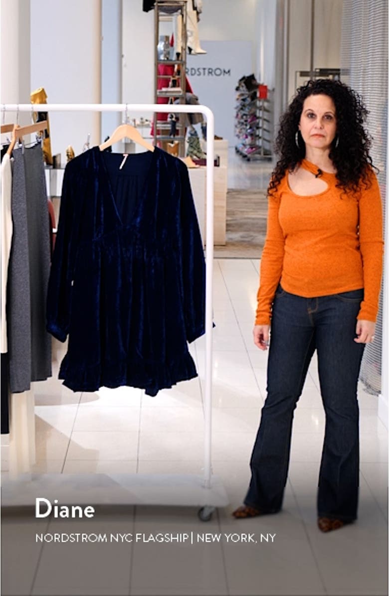 Estella Long Sleeve Velvet Minidress, sales video thumbnail