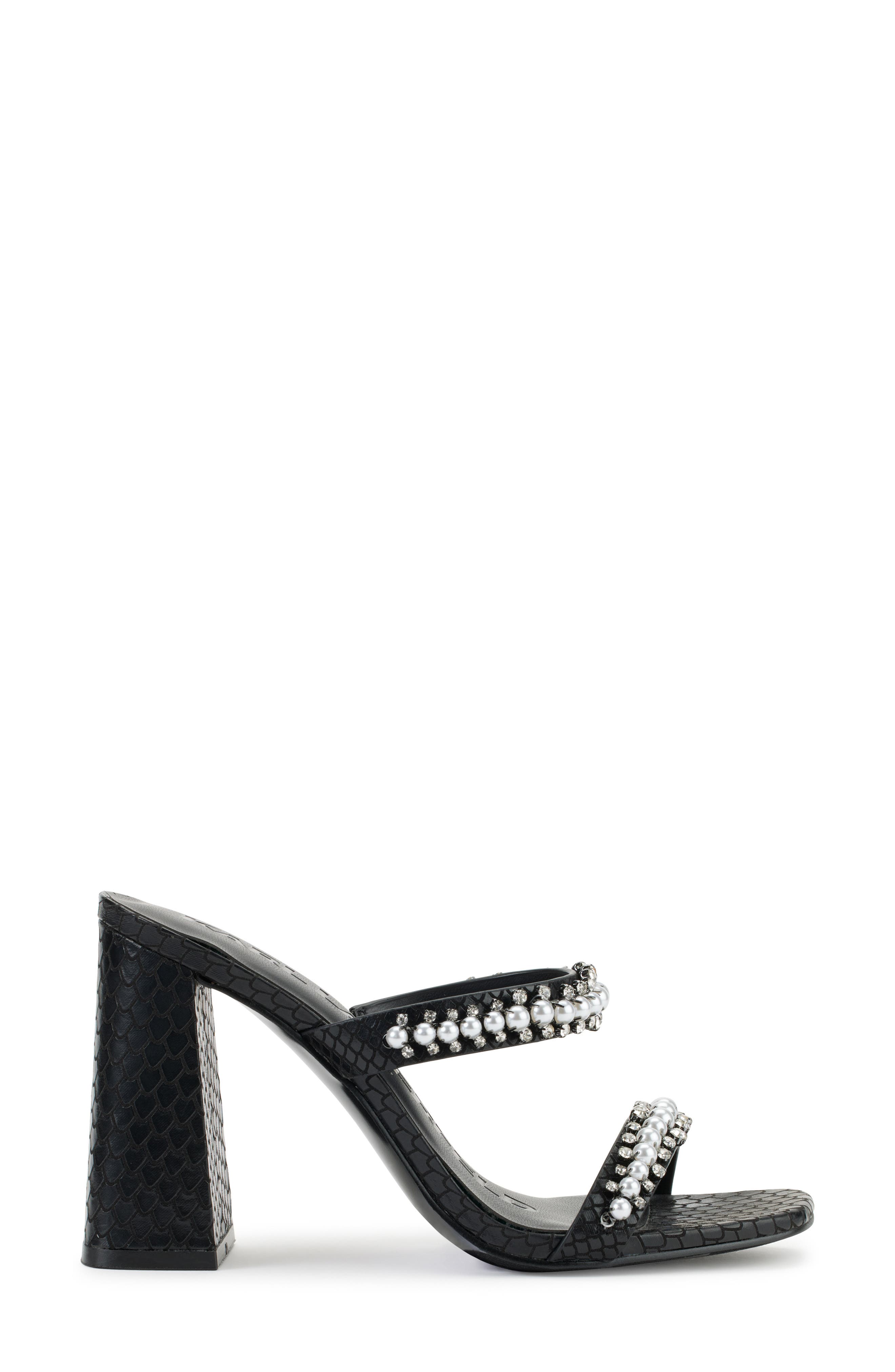 KARL LAGERFELD PARIS Rayan Rhinestone Block Heel Sandal, Alternate, color, 