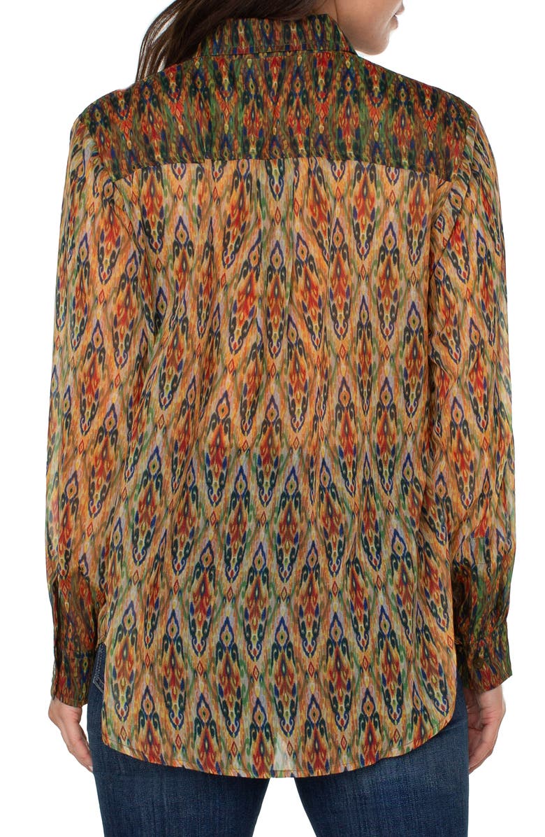 Liverpool Los Angeles Ikat Print Shirt, Alternate, color,