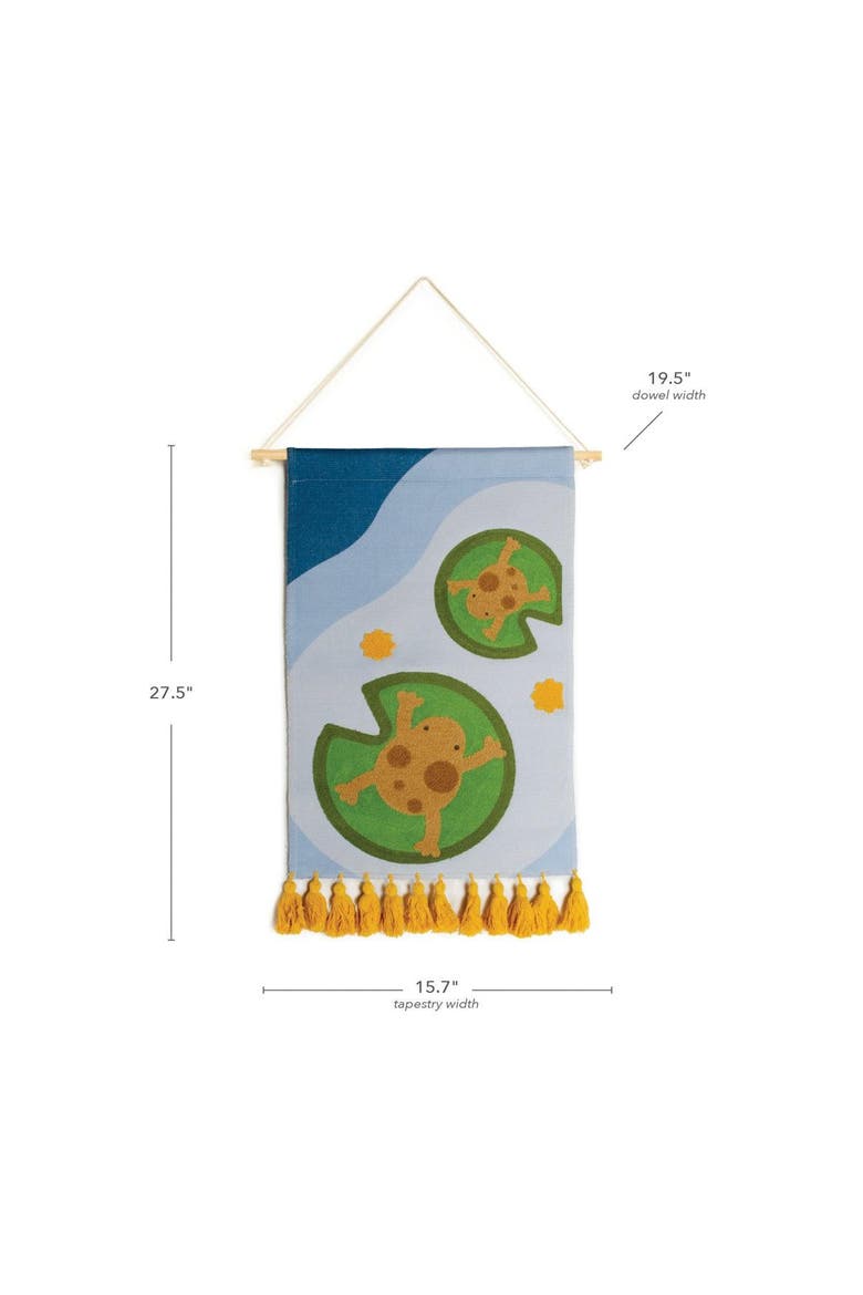 Frog Woven Tapestry, Alternate, color, green