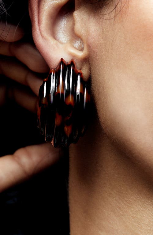 Julietta X Cassetto Jc3 Resin Clip-on Earrings In Tortoise