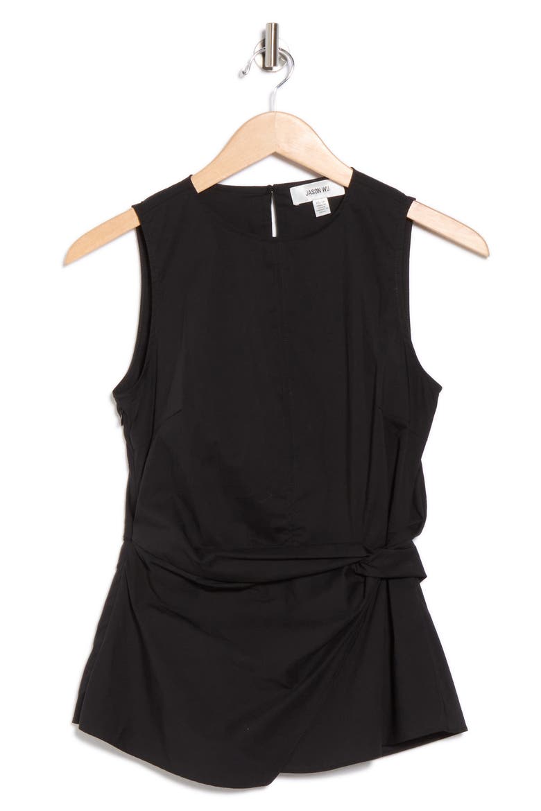 Twist Front Sleeveless Top, Alternate, color, BLACK