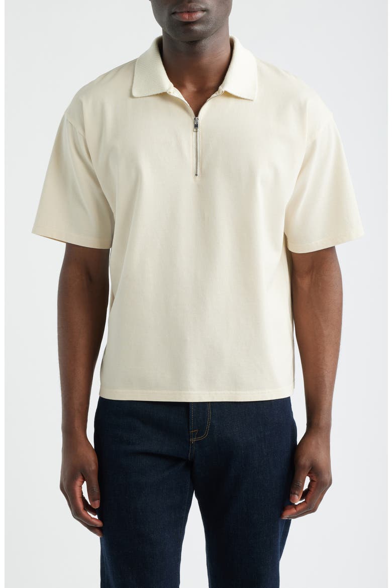 Half Zip Polo, Main, color, LIGHT STONE