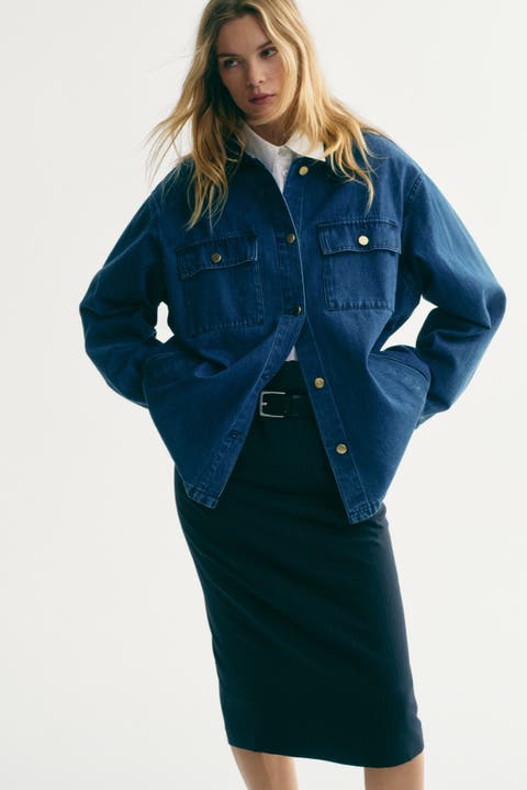 Corduroy-collar Denim Jacket