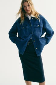 H&M Corduroy-collar Denim Jacket