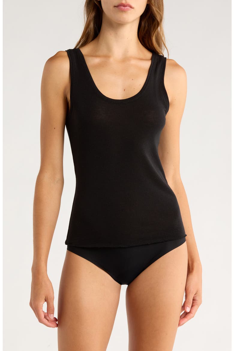 Luxe Delicate Layering Tank Top, Main, color, BLACK