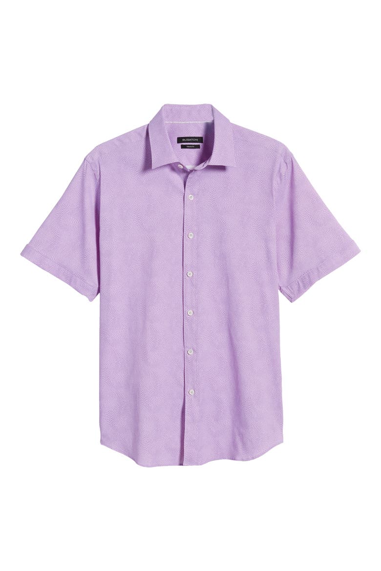 Classic Fit Short Sleeve Button-Up Performance Shirt, Alternate, color, AUBERGINE