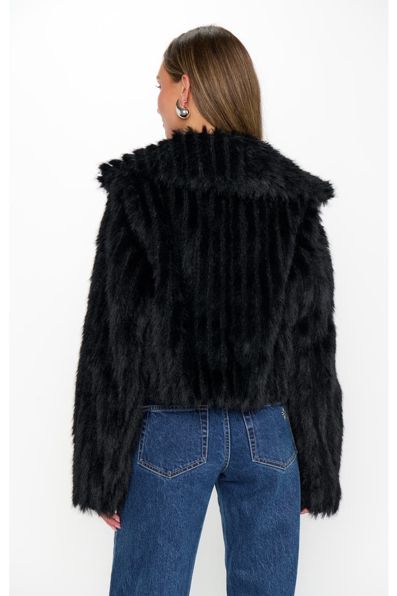 Salt Lake City Cropped Jacket, Alternate, color, Black Faux Fur