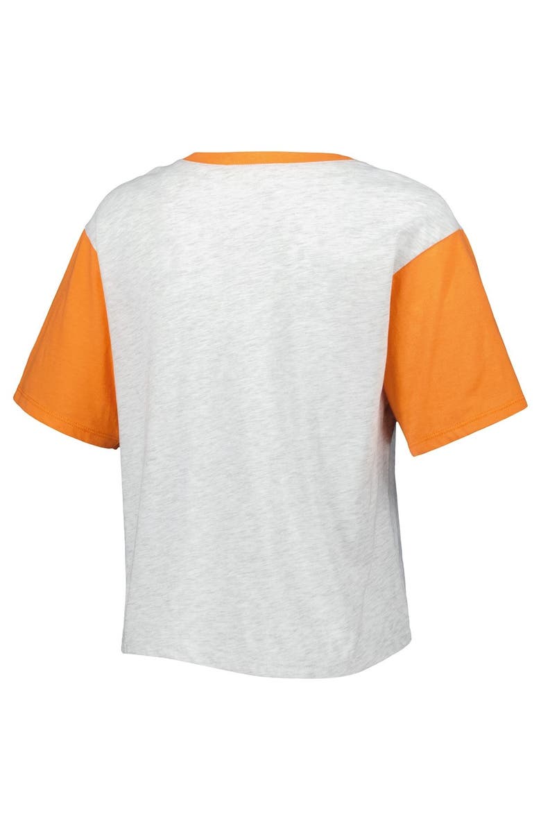 '47 Women's '47 Gray/Orange Clemson Tigers Dolly Cropped V-Neck T-Shirt, Alternate, color, 