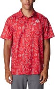 Columbia Men's Columbia Scarlet Ohio State Buckeyes Super Slack Tide Omni-Wick Button-Up Shirt