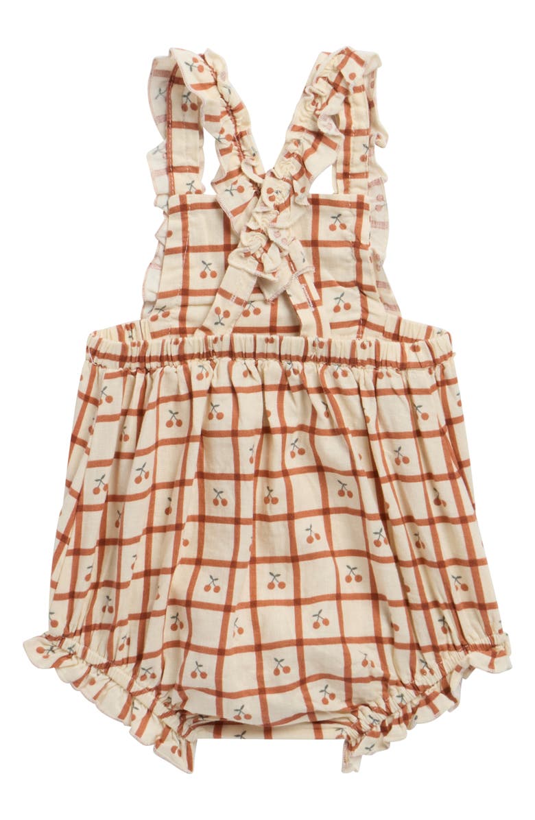 Rylee + Cru Chiara Cherry Check Romper, Alternate, color, Natural