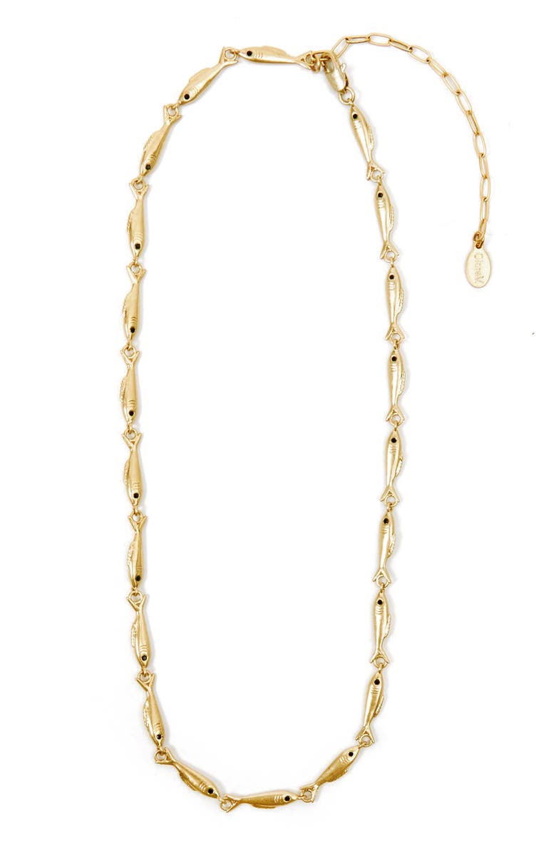 Clare V. Sardine Chain Necklace, Main, color, Vintage Gold
