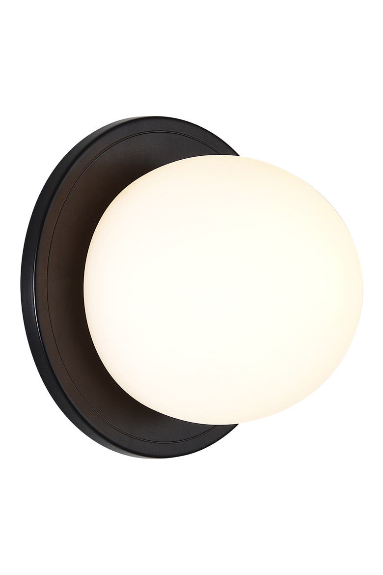 Round Wall Sconces, Alternate, color, SYBIL MATTE BLACK
