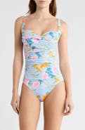Betsey Johnson Sweetheart Ruched One-Piece Swimsuit
