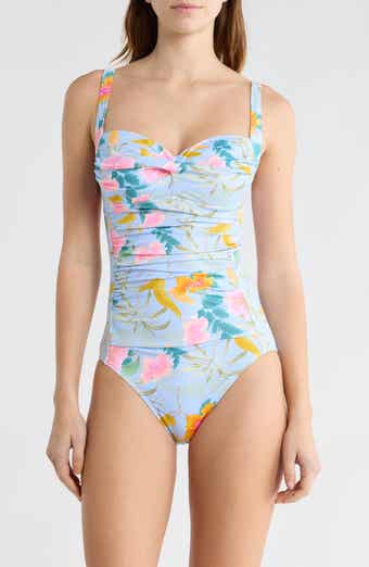 Betsey Johnson Sweetheart Ruched One-Piece Swimsuit