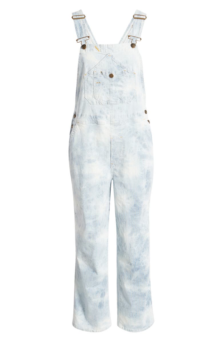 Faherty Mechanic Stripe Denim Overalls, Alternate, color, 