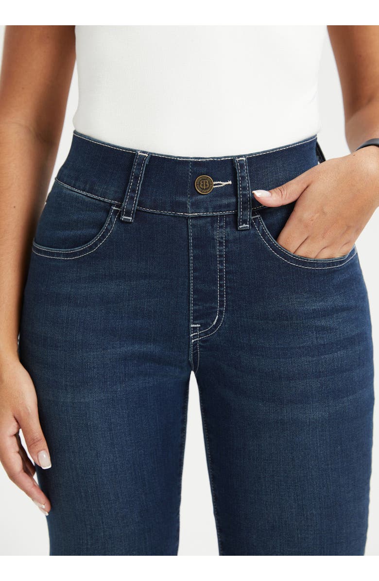 Betabrand Signature Mid Rise Stretch Denim Flare Leg Jeans, Alternate, color, Roma Wash