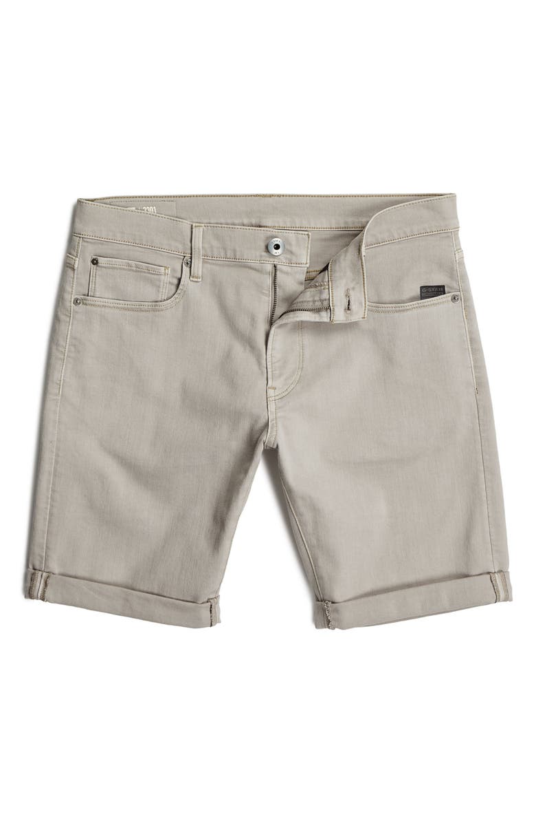G-STAR 3301 Slim Fit Denim Shorts, Alternate, color, Flint Grey Gd