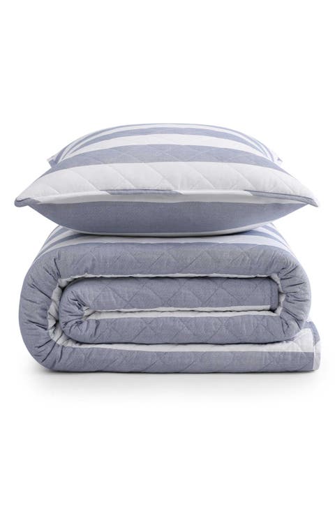 Capri Stripe Quit & Shams Set