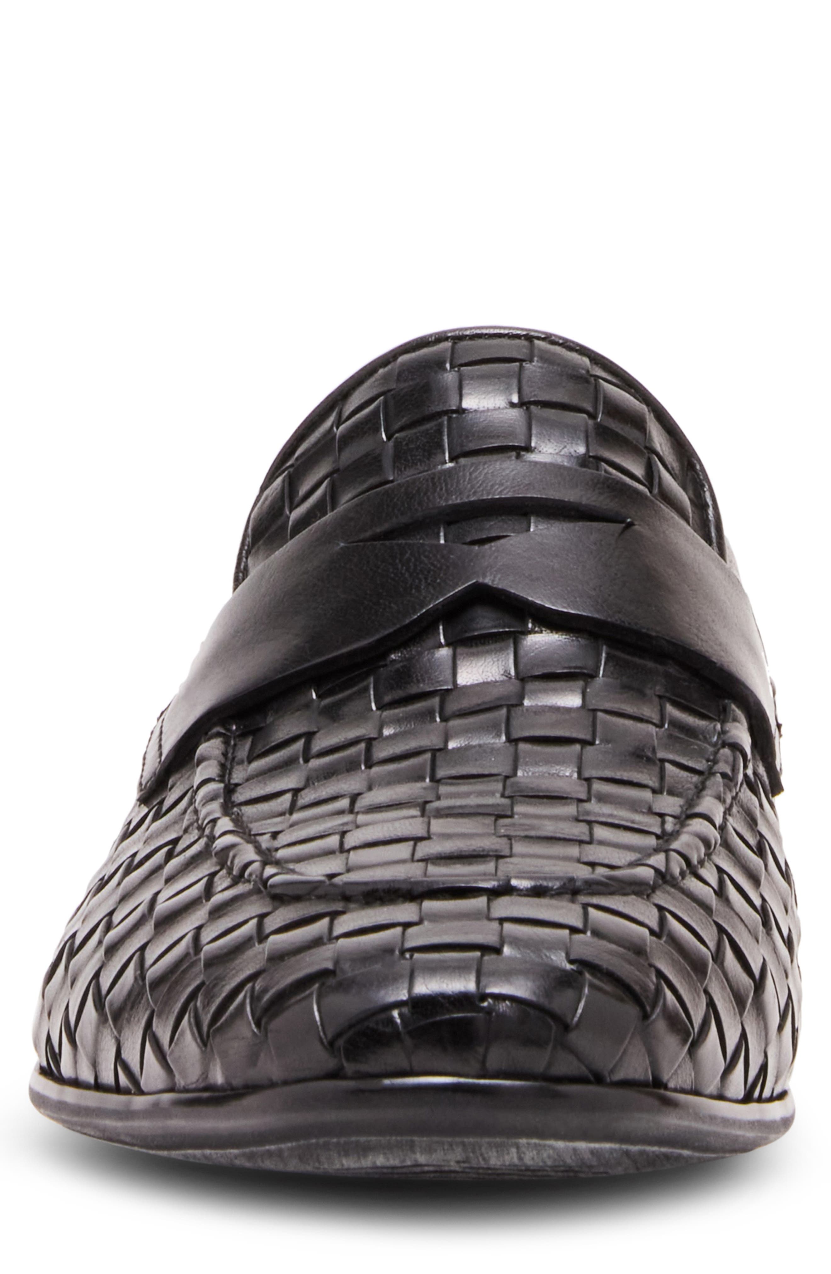 Steve Madden Playa Woven Penny Loafer, Alternate, color, Black