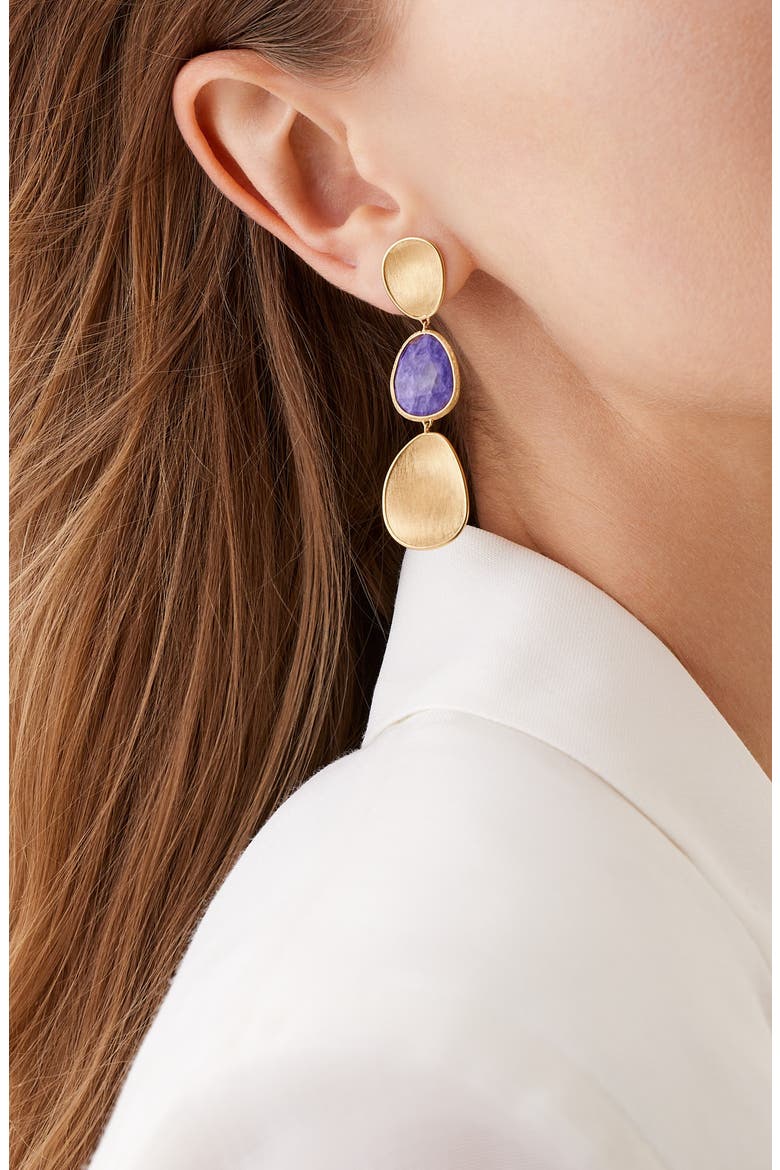 Lunaria Charoite Drop Earrings, Alternate, color, GOLD