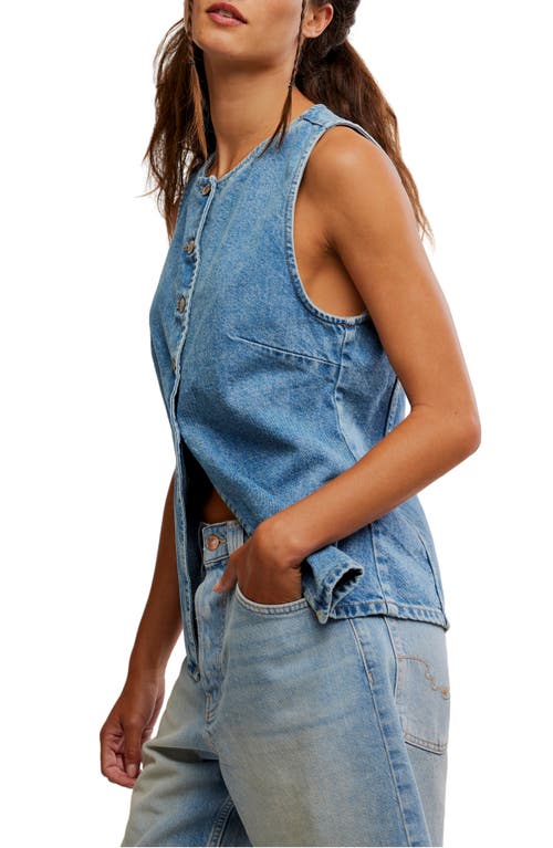 Shop Free People Aimee Denim Vest In Indigo