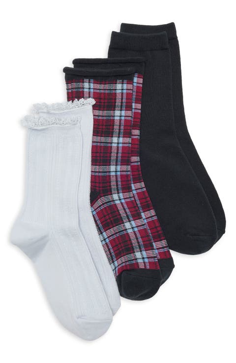 Textured Crew Socks 3-Pack