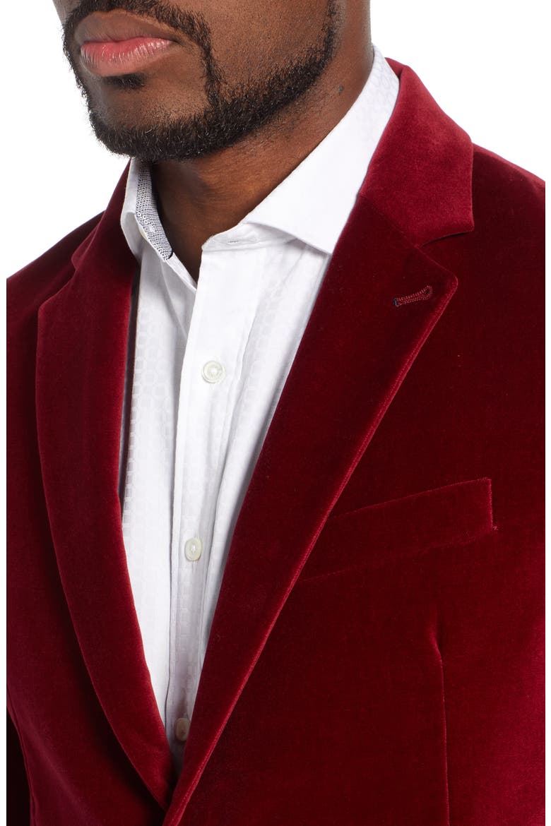 Velveteen Blazer, Alternate, color, WINE