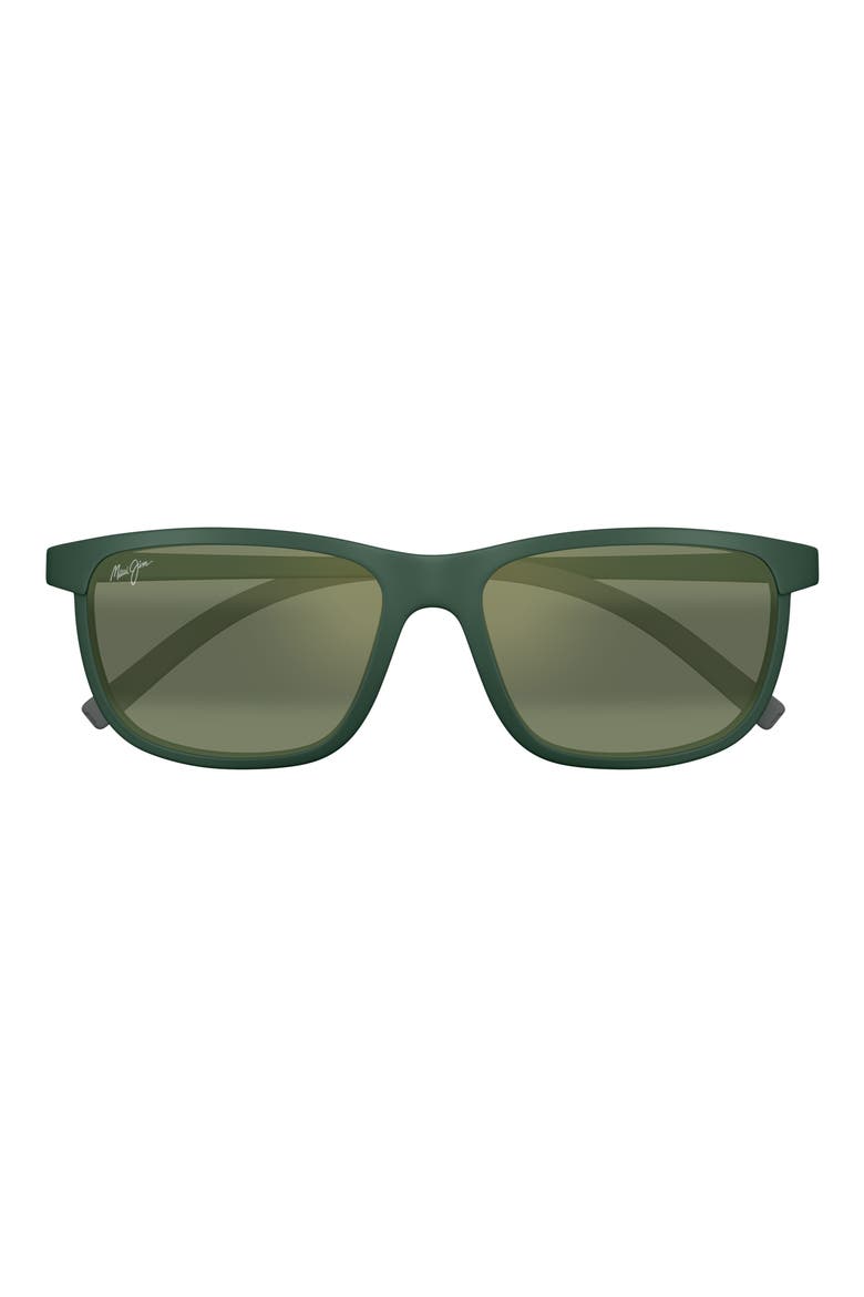 Lele Kawa 58mm PolarizedPlus2® Square Sunglasses, Main, color, GREEN/ MAUI HT