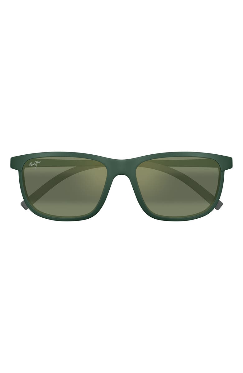 Maui Jim Lele Kawa 58mm PolarizedPlus2<sup>®</sup> Square Sunglasses, Main, color, Green/ Maui Ht