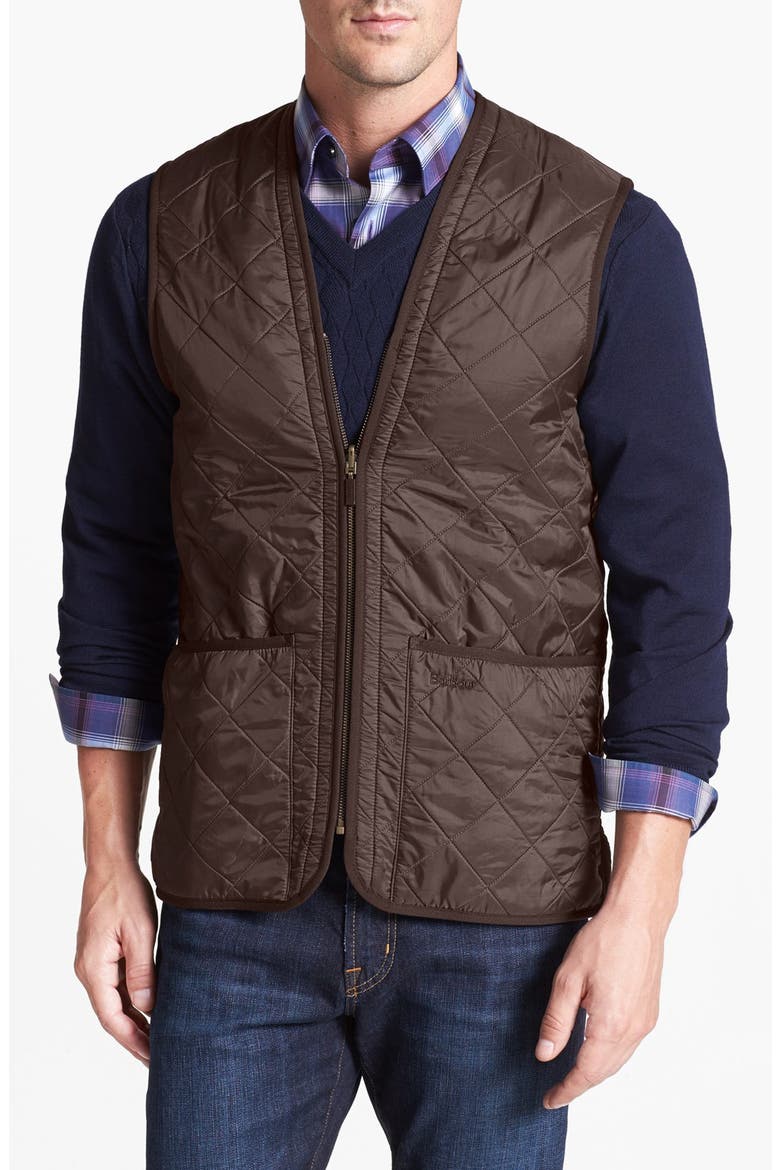 'Polarquilt' Relaxed Fit Zip-In Liner Vest, Main, color, DARK BROWN