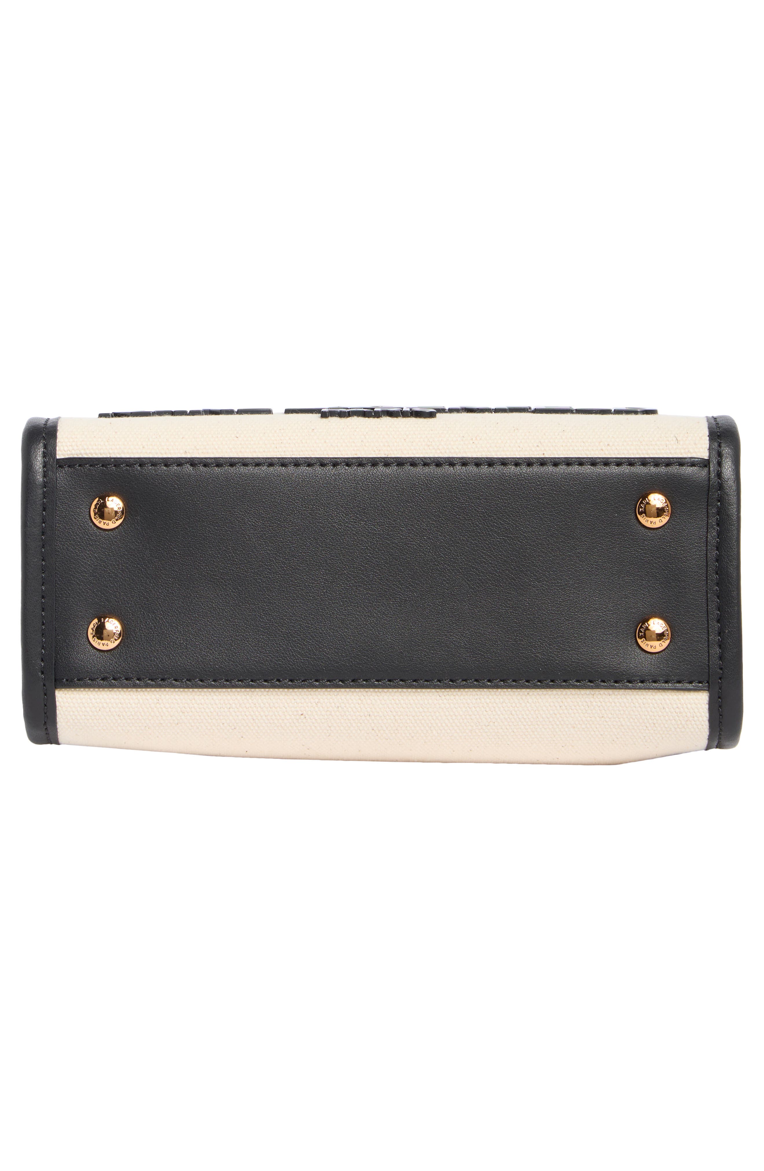 KARL LAGERFELD PARIS Savoie Square Top Handle Satchel, Alternate, color, Natural/ Black