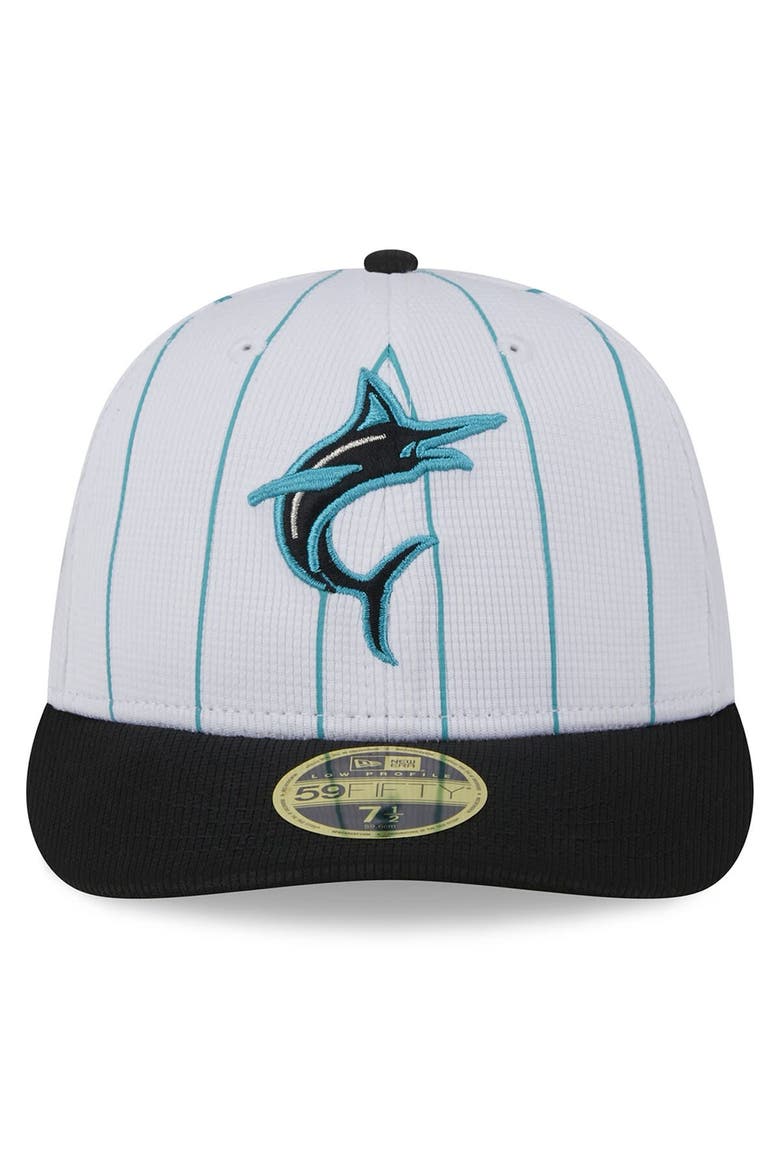Men's New Era  White Miami Marlins 2025 Batting Practice Low Profile 59FIFTY Fitted Hat, Alternate, color, White