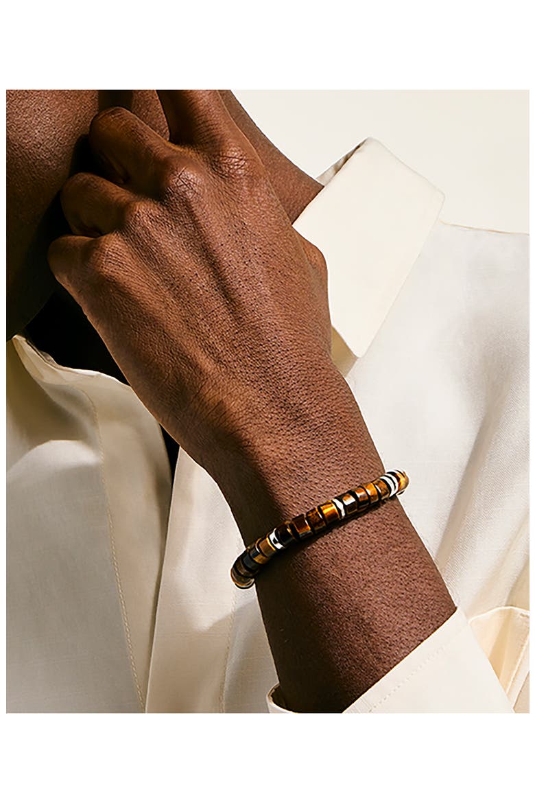 Heishi Beaded Bracelet, Alternate, color, SILVER