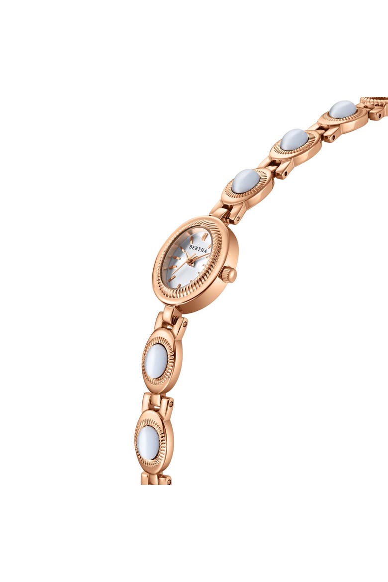 Rosalie Jade Stone Bracelet Watch, Alternate, color, Rose Gold