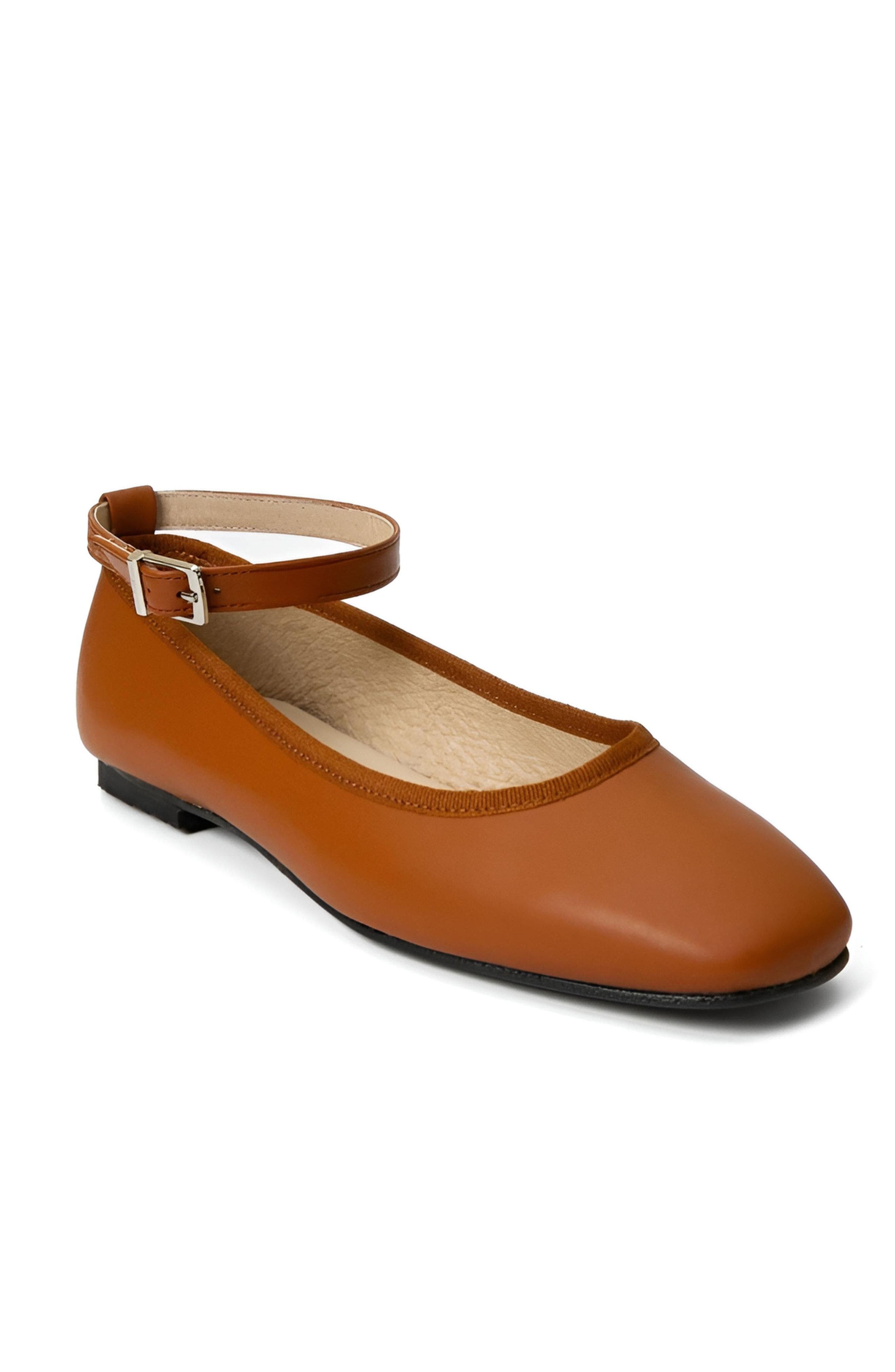 Menina Step Brive Classic Mary Jane Flat, Alternate, color, Caramel
