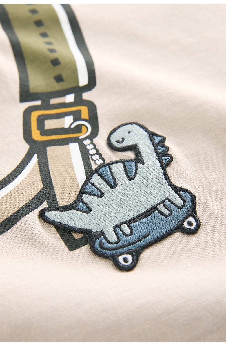 NEXT Kids' Rucksack Long Sleeve Cotton Graphic T-Shirt, Alternate, color, Natural