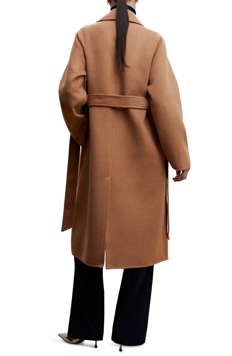 MANGO Belted Wool Blend Coat, Alternate, color,