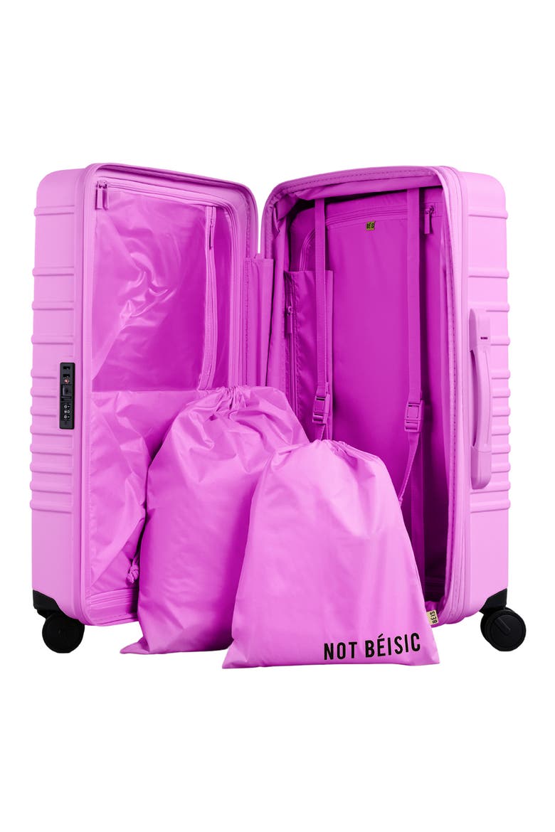 The Medium Check-In Roller Suitcase, Alternate, color, BERRY