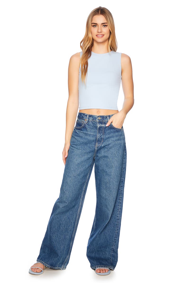 Susana Monaco Crewneck Knit Tank, Alternate, color, Cerulean