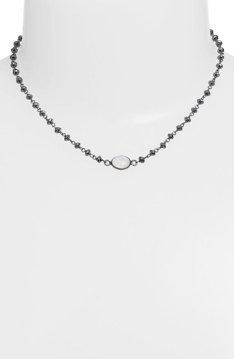 ela rae Semiprecious Stone Collar Necklace, Alternate, color, 