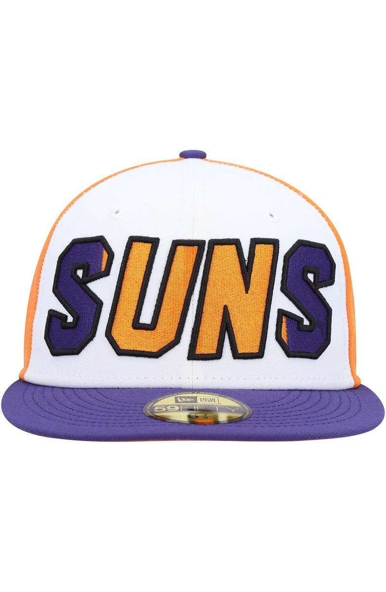 New Era Men's New Era White/Purple Phoenix Suns Back Half 9FIFTY Fitted Hat, Alternate, color, White